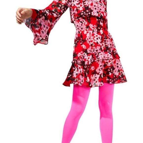 NWT - Taylor Women's Floral-Print Bell-Sleeve Tiered A-Line Dress - Picture 4 of 5